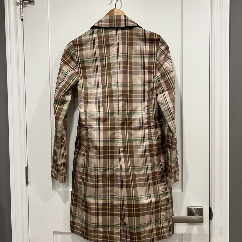 GAP Women's Trench Coat - Brown and Pink Plaid - Picture 10 of 16